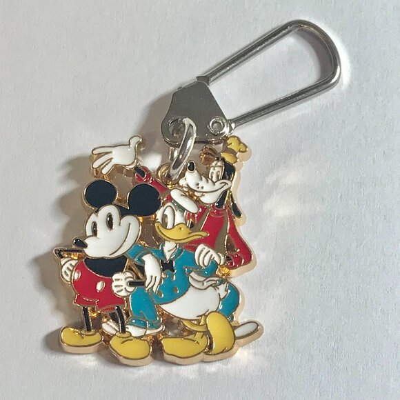 Disney Goofy Donald Duck Mickey Mouse Zipper Pull Keychain Purse Charm Backpack - Picture 3 of 9